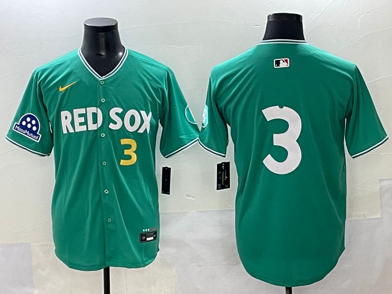 Men 2025 Boston Red Sox #3 No Name Green Joint Name Nike MLB Jersey style 6